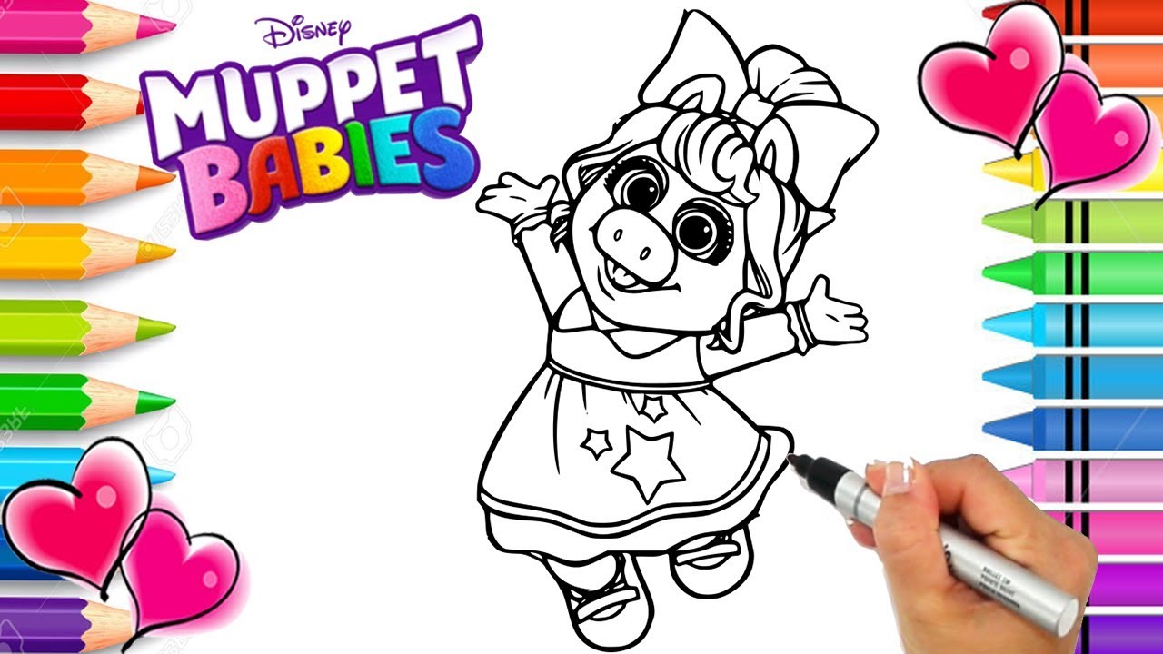 Iss piggy disney uppet babies coloring page disney jr uppet babies coloring book printable