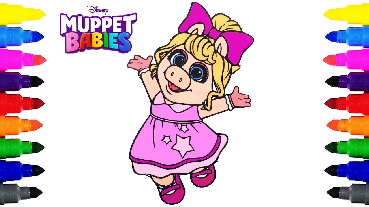 Muppet babies miss piggy disney junior coloring pages for kids