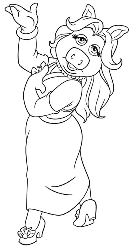 Miss piggy from the muppets coloring pictures super coloring pages disney coloring pages