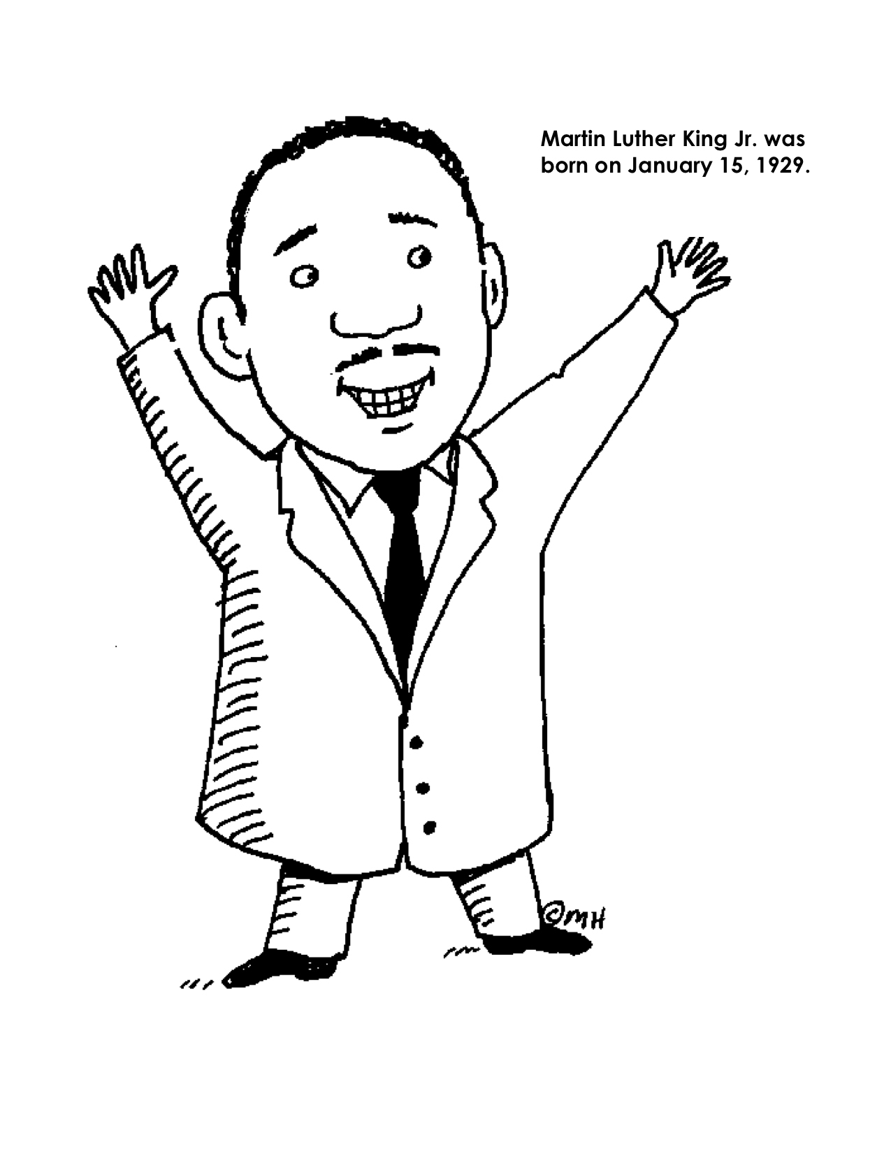 Martin luther king jr coloring pages and worksheets