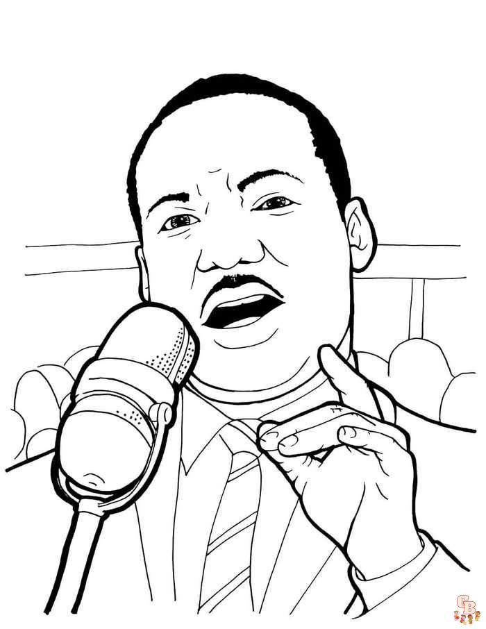 Martin luther king jr coloring pages printable free