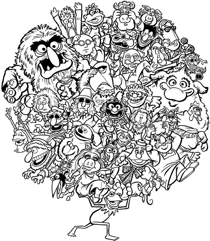 Durkinworks muppets world of friendship final ink coloring pages cute coloring pages coloring book art