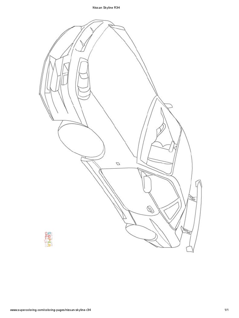 Nissan skyline r coloring page