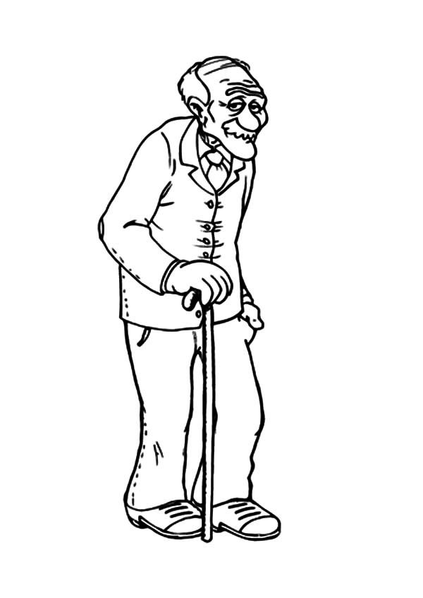 Grandfather walking slowly coloring pages color luna coloring pages stick drawings coloring books