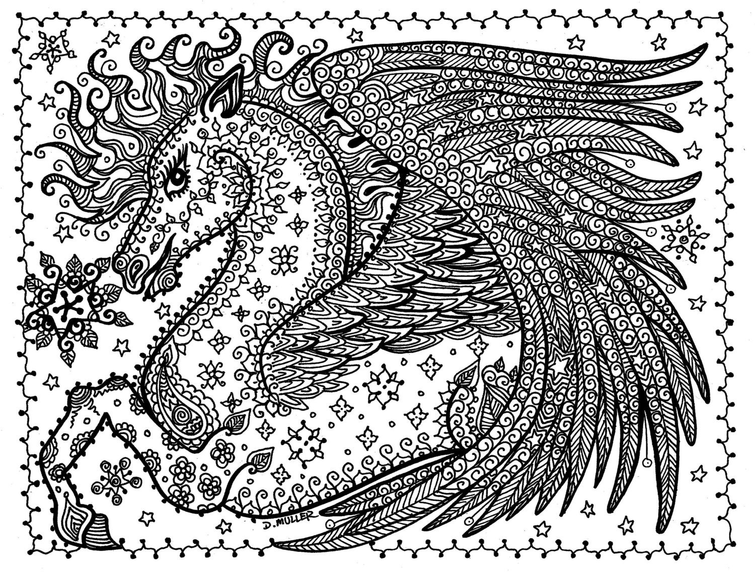 Instant download pegasus coloring page you be the artistdigitaldigistampadult coloringcoloring pages