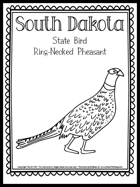 South dakota state bird coloring page ring