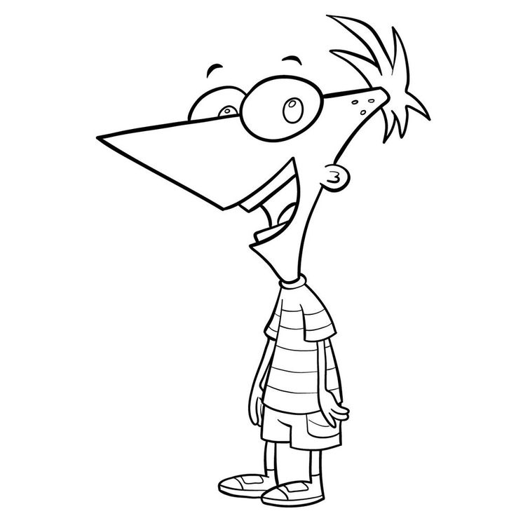 How to draw phineas flynn disney coloring pages drawings easy drawings