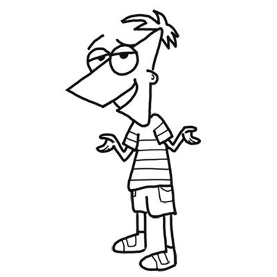 How to draw phineas from phineas and ferb for kids step by step drawing lesson