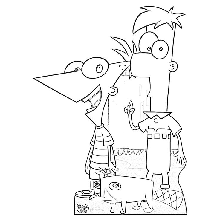 Phineas and ferb coloring pages cartoon coloring pages kids coloring books disney coloring pages