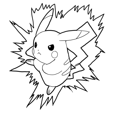 How to draw pikachu attacking in battle pokemon drawing step by step lesson