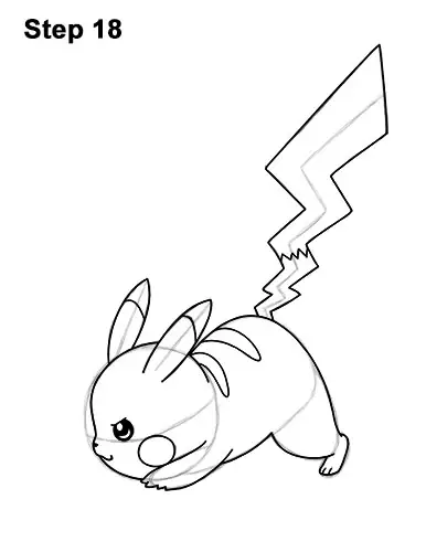 How to draw pikachu attack pose