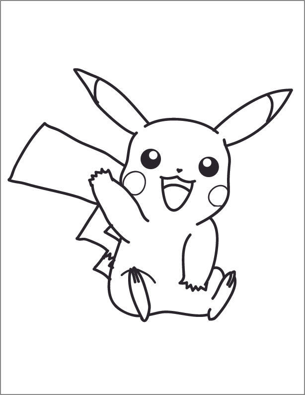 Free pikachu coloring page printable