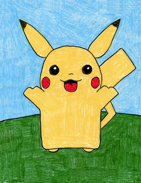 Easy how to draw pikachu tutorial and pikachu coloring page