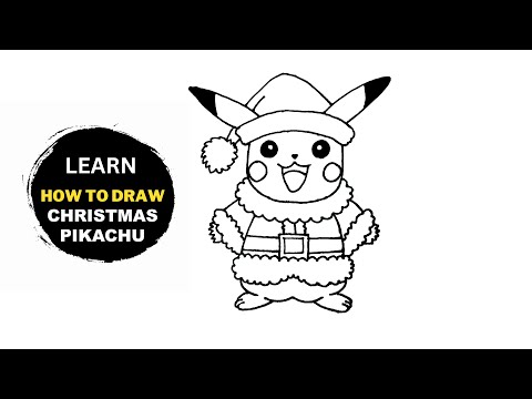 How to draw christas pikachu drawings for beginners