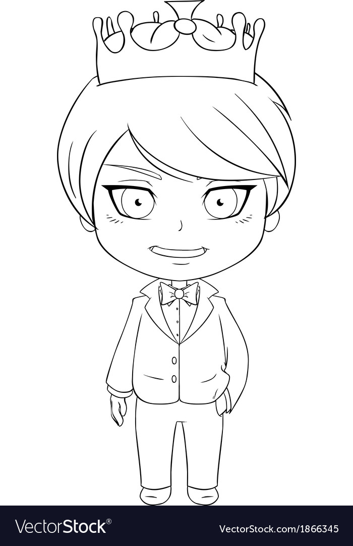 Prince coloring page royalty free vector image