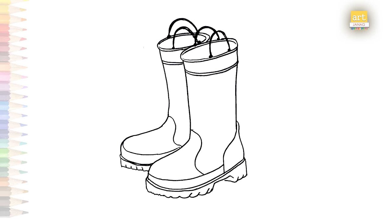 Rain boots drawing boots drawing how to draw rain boots step by step easy drawings