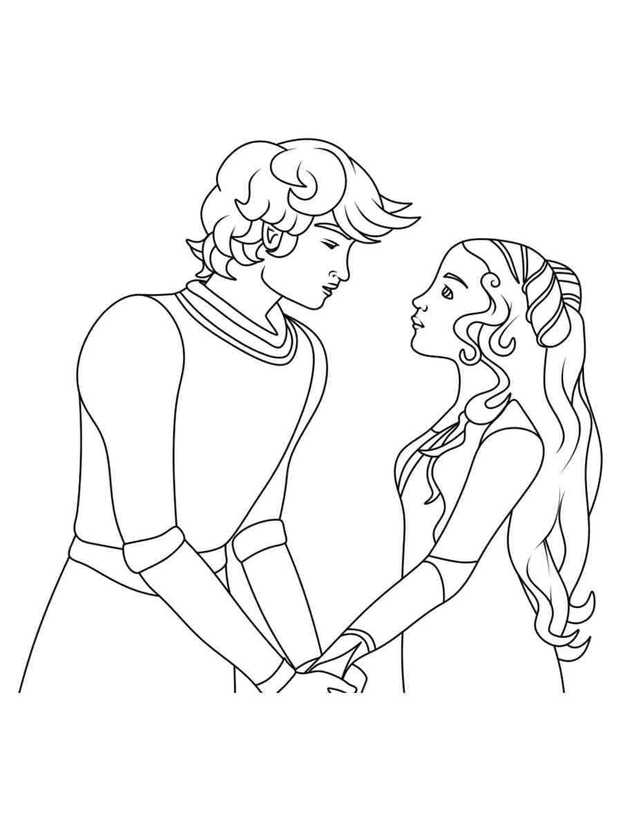 Romeo and juliet image coloring page