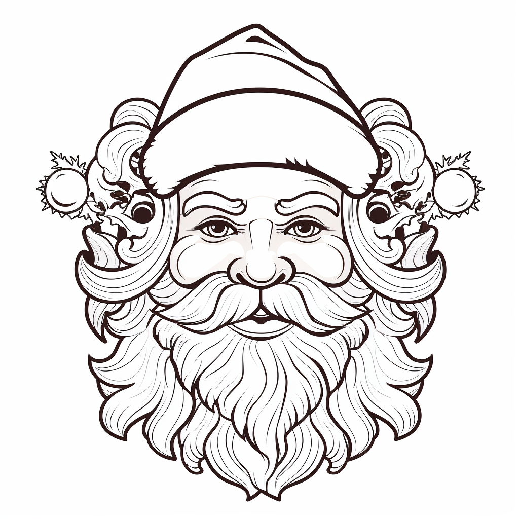 Santa face coloring pages