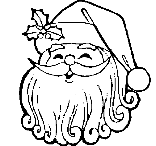 Santa claus face coloring page