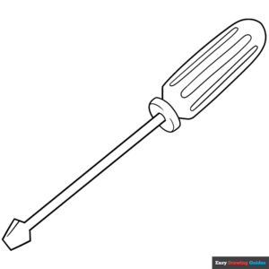 Screwdriver coloring page easy drawing guides