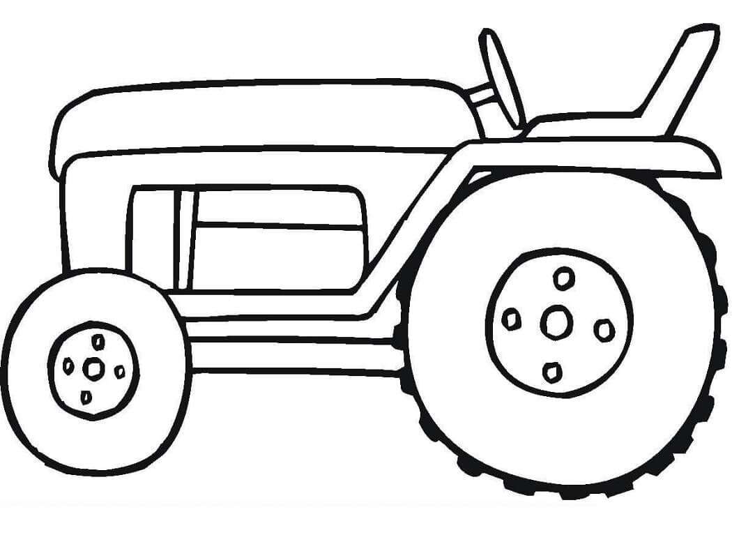 Basic drawing tractor coloring page