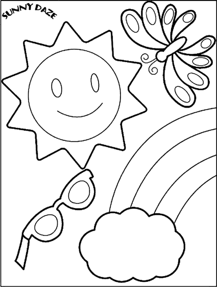 Sunny daze coloring page