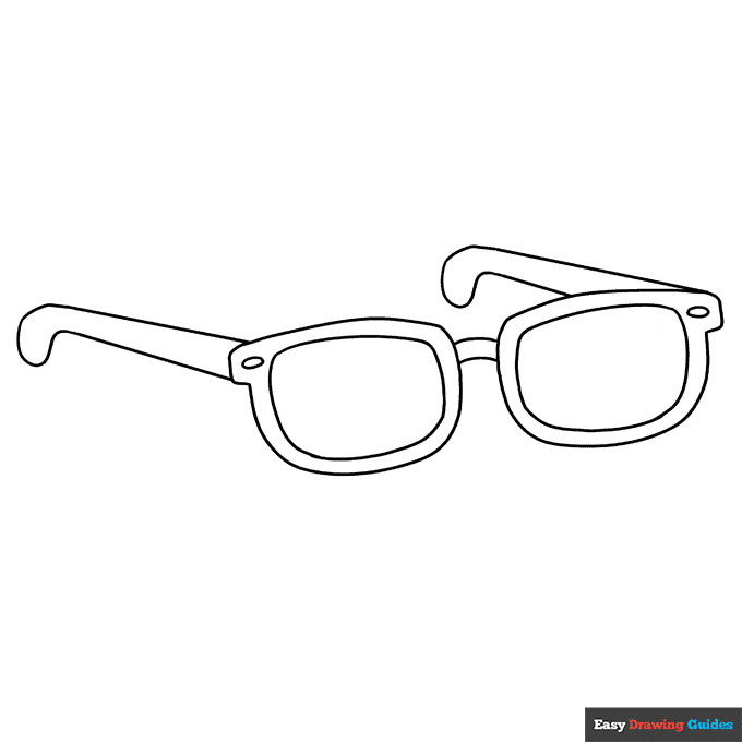 Sunglasses coloring page easy drawing guides