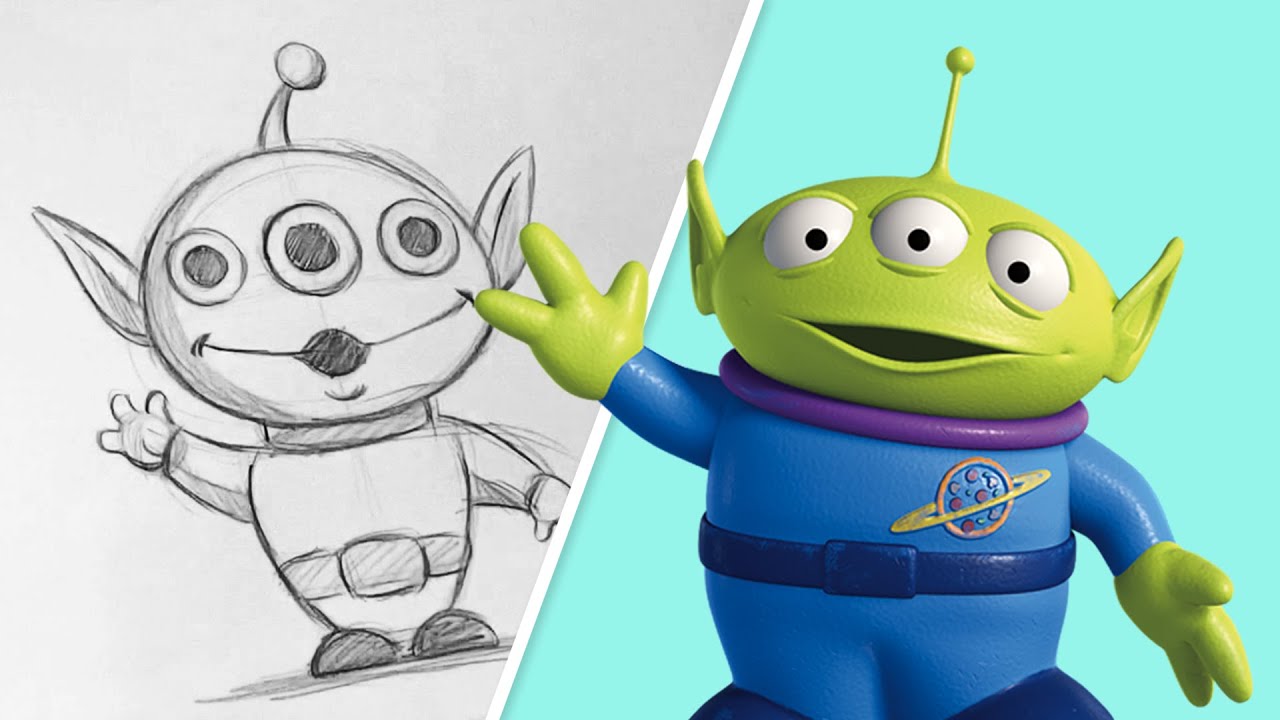 How to draw the aliens fro toy story draw with pixar