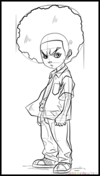 How to draw the boondocks characters drawing tutorials drawing how to draw the boondocks illustrations drawing lessons step by step techniques for cartoons illustrations