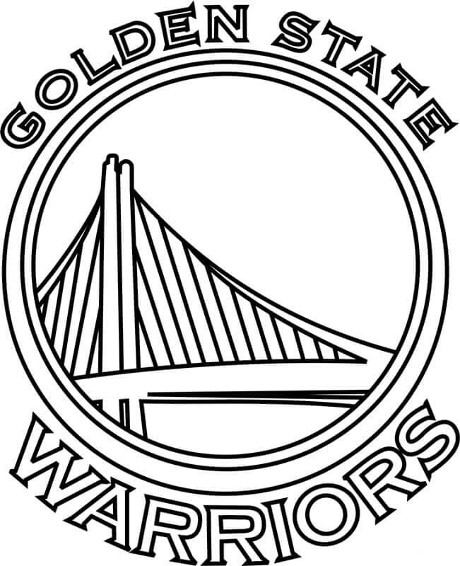 Nba warriors logo coloring page