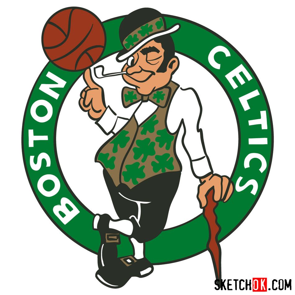 How to draw the boston celtics logo