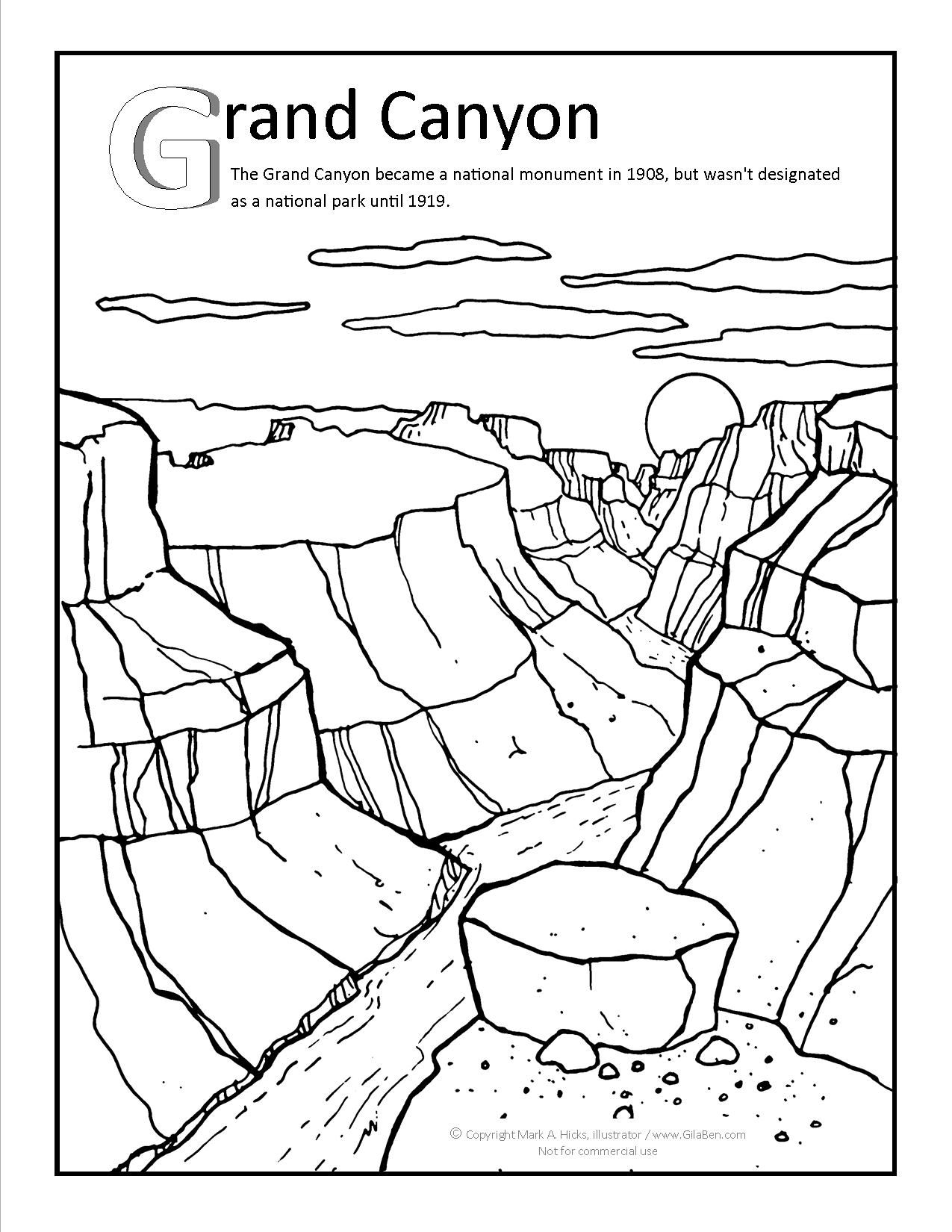 Grand canyon coloring page grand canyon grand canyon activities coloring pages