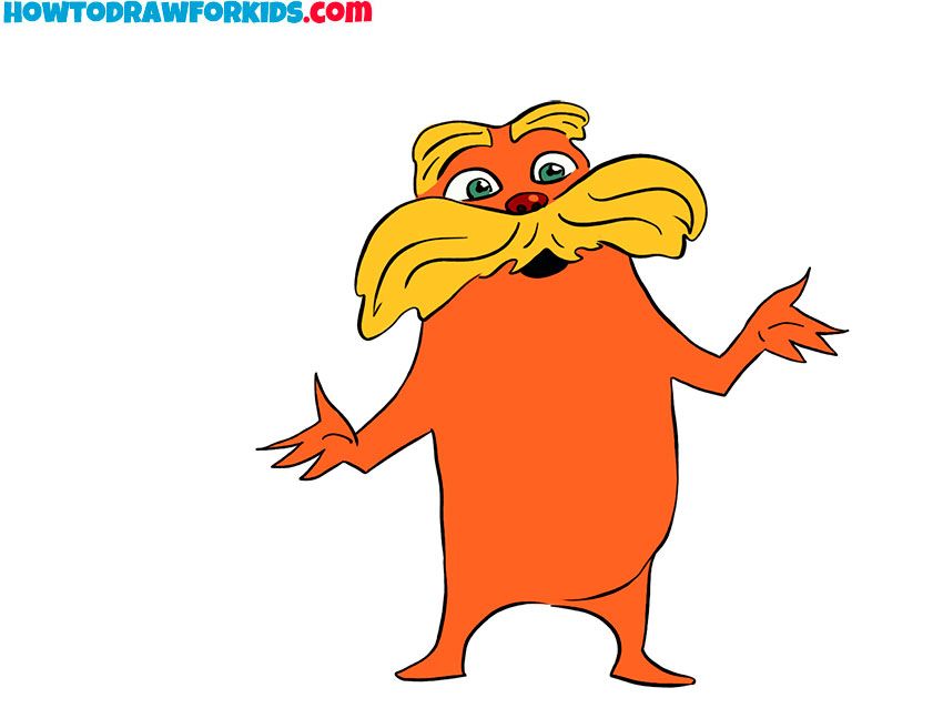 The lorax sketch the lorax easy drawings drawing tutorials for kids