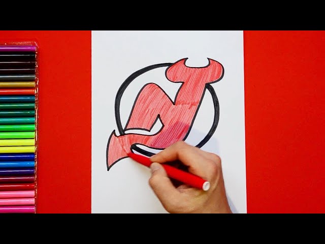 How to draw the new jersey devils logo nhl tea