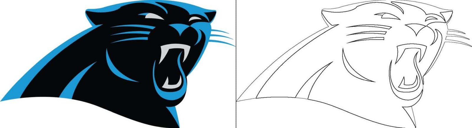 Carolina panthers logo with a sample coloring page