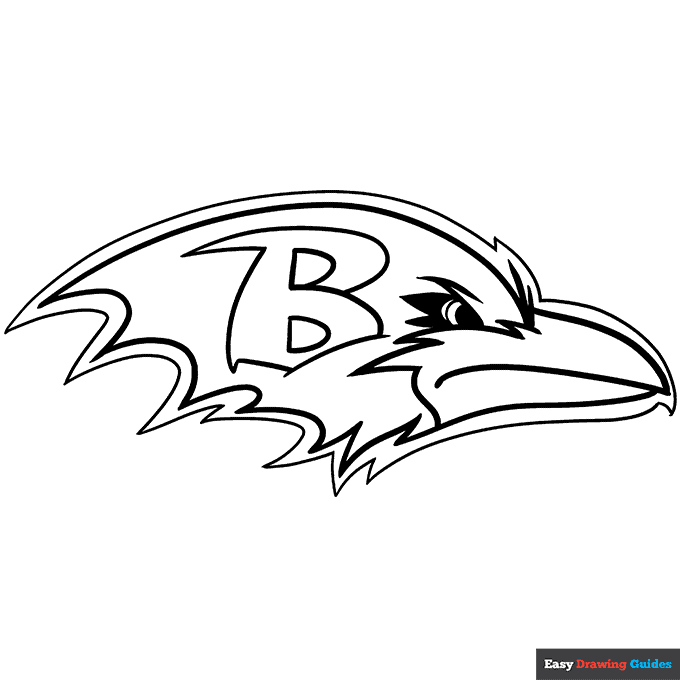 Ravens logo coloring page easy drawing guides