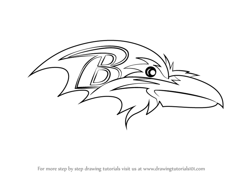 How to draw baltimore ravens logo