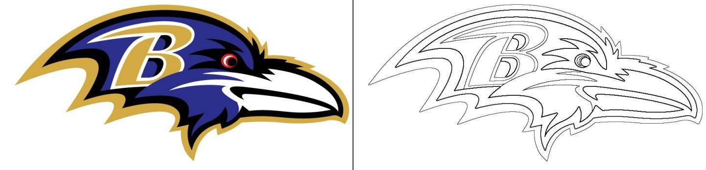 Baltimore ravens logo with a sample coloring page