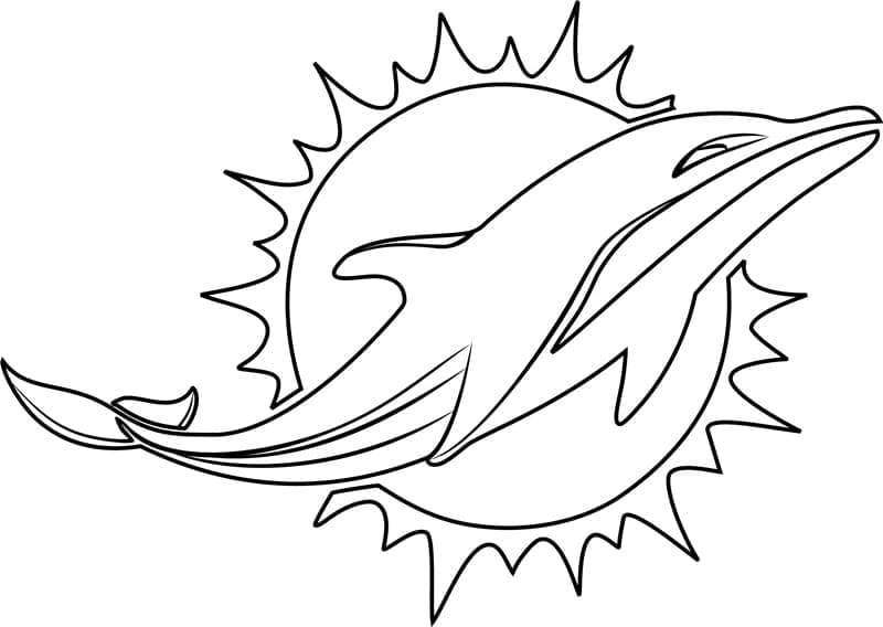 Miami dolphins logo coloring page