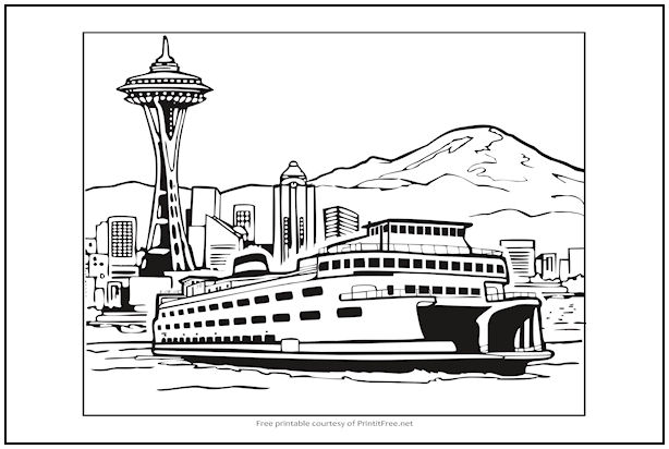 Seattle washington coloring page print it free