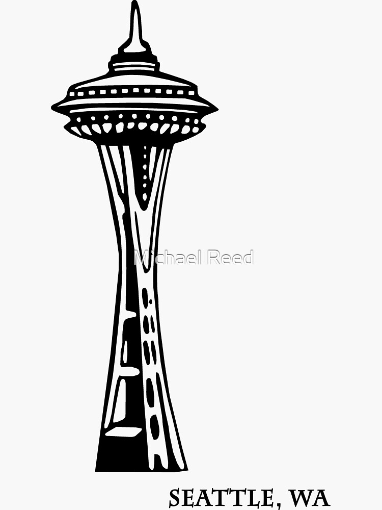 Seattle washingtons space needle sticker for sale by michael reed