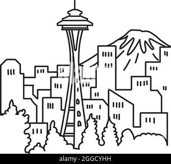 Seattle space needle cut out stock images pictures