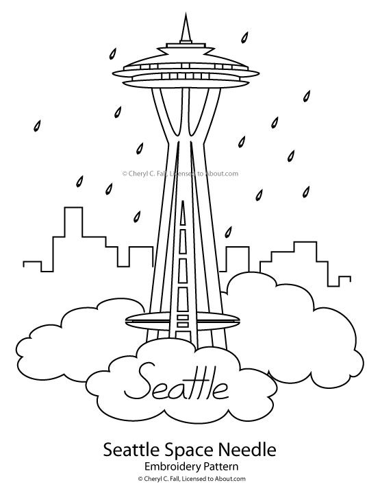 Space needle embroidery pattern space needle seattle redwork embroidery patterns paper embroidery