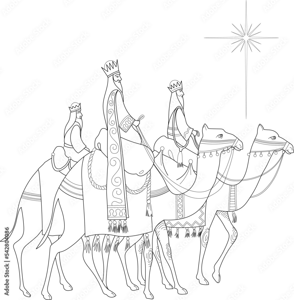 Bethlehem star coloring book vector