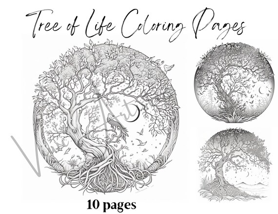 Tree of life coloring pages coloring pages for adult tree coloring pages