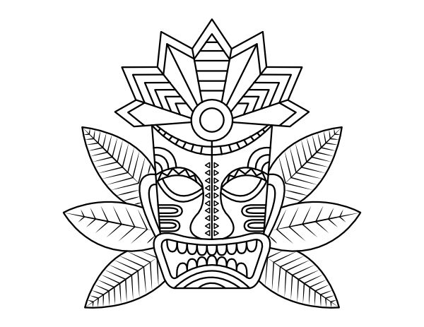 Printable tiki mask coloring page tiki mask tiki art tiki faces