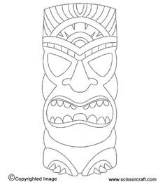 Hawaiian tiki masks coloring pages sketch coloring page tiki faces luau theme party hawaiian birthday party