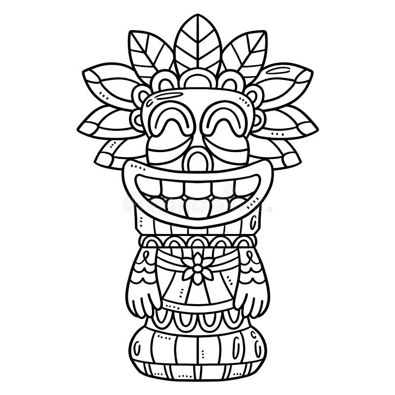 Tiki coloring page stock illustrations â tiki coloring page stock illustrations vectors clipart