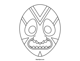 Printable tiki mask