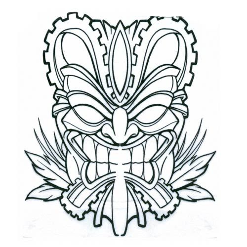 Pix for tiki mask coloring pages tiki tattoo tiki mask tiki head